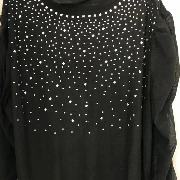 A Love Story Embellished Front Mock Turtleneck Bodysuit Size S - Picture 3 of 6